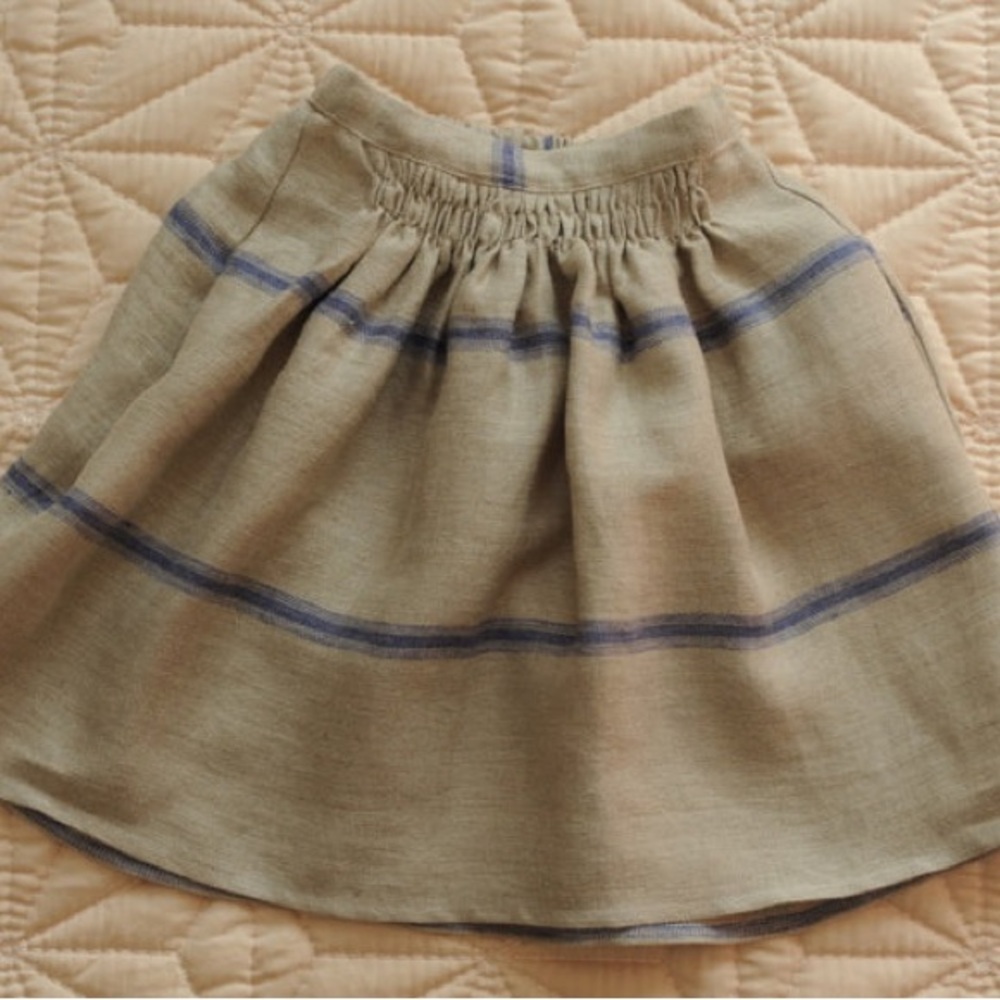 French Brand Striped Tan and Blue Women's Skirt